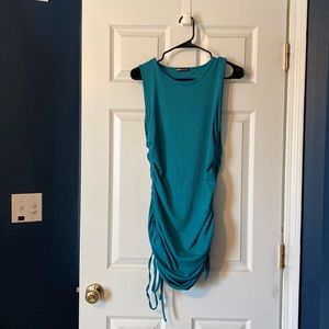 teal/turquoise side cinch dress